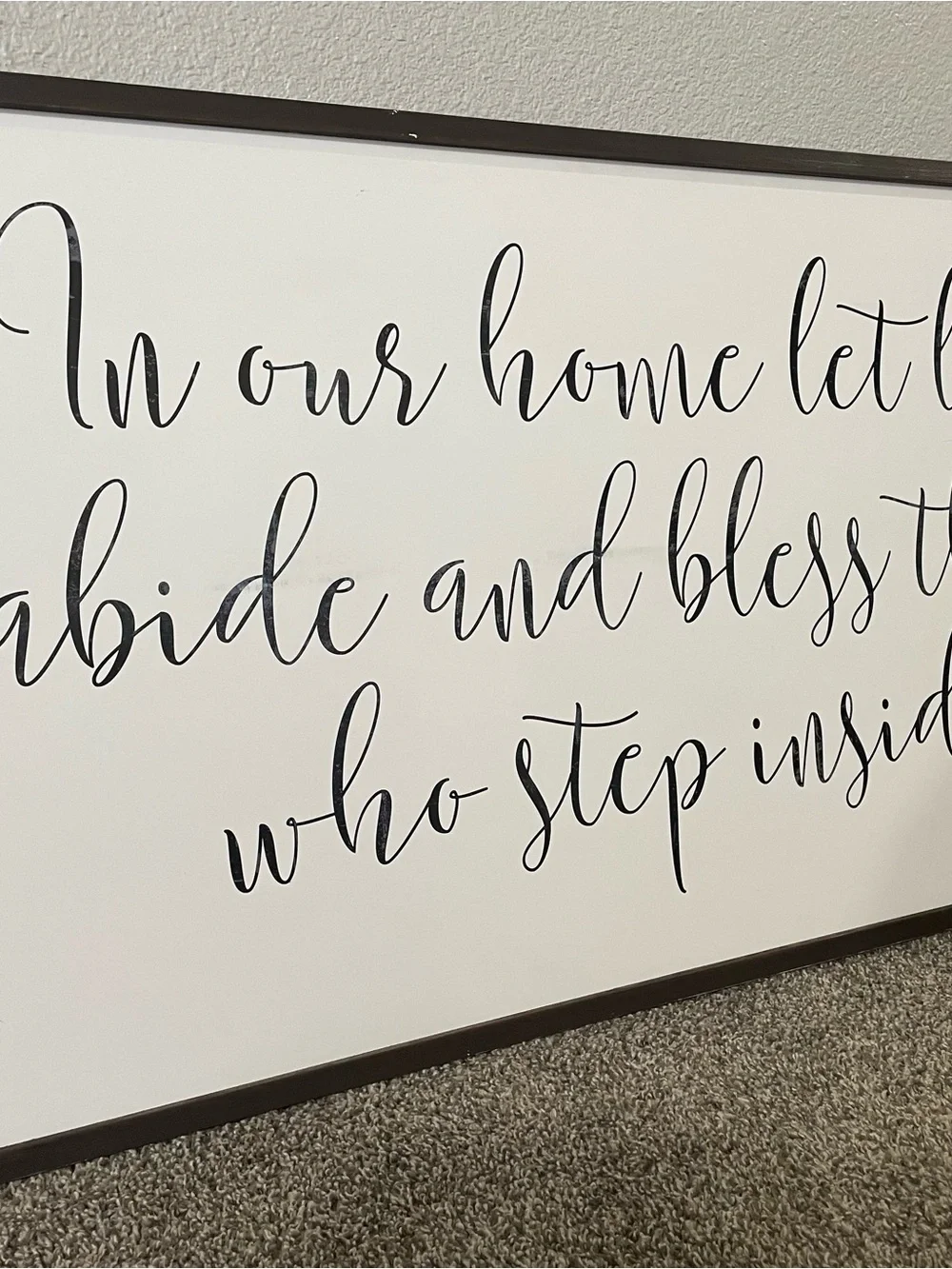 Classic Script Wall Sign - Black on White